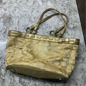 Vintage -Small Coach Monogram Gold purse